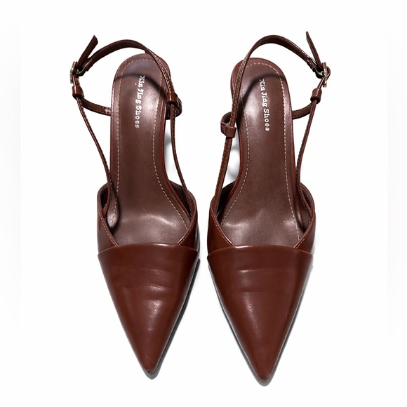 Shoes - Brown Slingback Heels